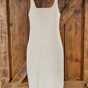 Zara Cream and Black Striped Midi Dress